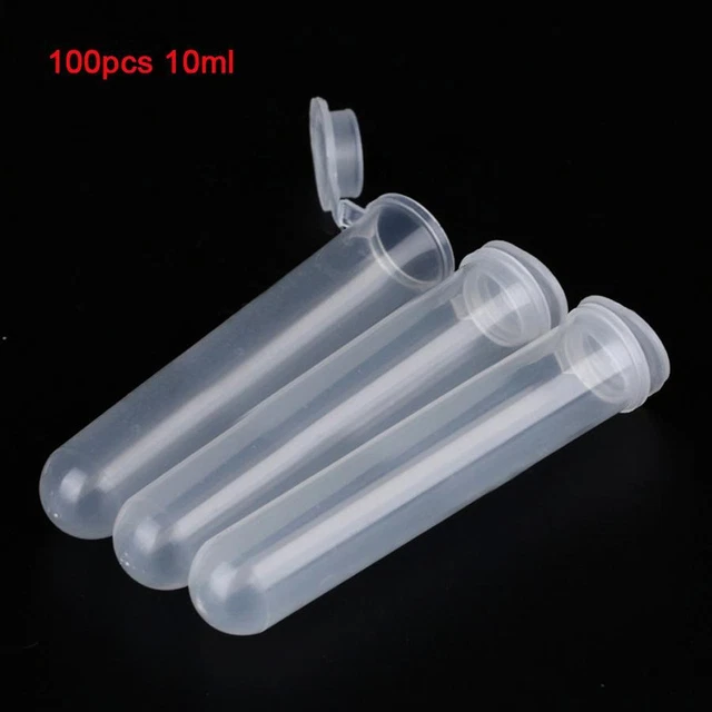 CE Container Bottle Cap Centrifuge Tubes Plastic FDA 10ml Lab Test Tube 100pcs