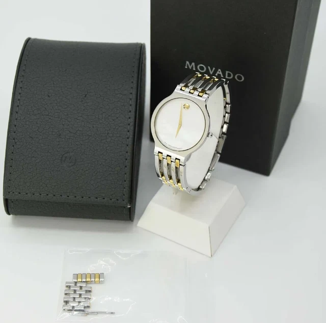 Orologio da polso Movado 84.19.861.1 quadrante a guscio M377 con scatola uomo quadrante rotondo bianco