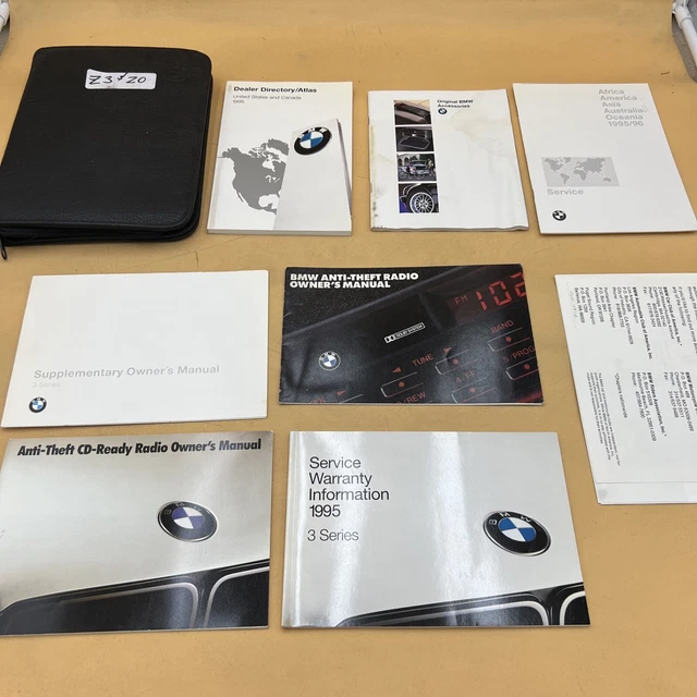 1995 BMW Z3 & Z0 Owners Operators Manual Supplements w/Case For Glovebox