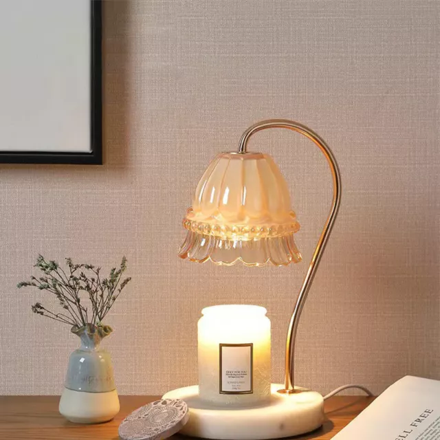 Peony Melting Wax Lamp Dimmable Night Light Aromatherapy Candle Warmer Light AU