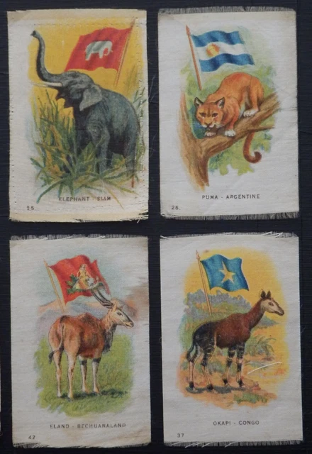 NATURAL HISTORY known as ANIMAL WITH FLAG Silks issued by ITC in 1915 3