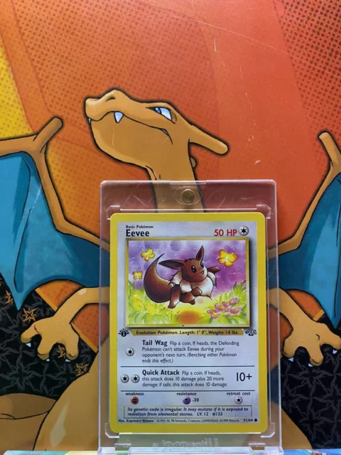 Eevee Jungle 1st Edition NM 51/64 Pokemon Card.