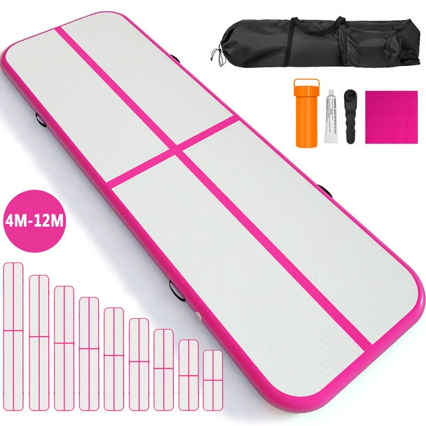 Tapis Gonflable De Gymnastique 10x3.3x0.1m PVC Vert - Neuf Pour Sauts Et Chutes
