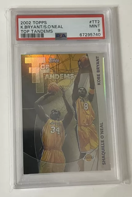 2002 Topps Kobe Bryant / Shaquille O’neal Shaq Top Tandems PSA 9! Mint! Lakers!