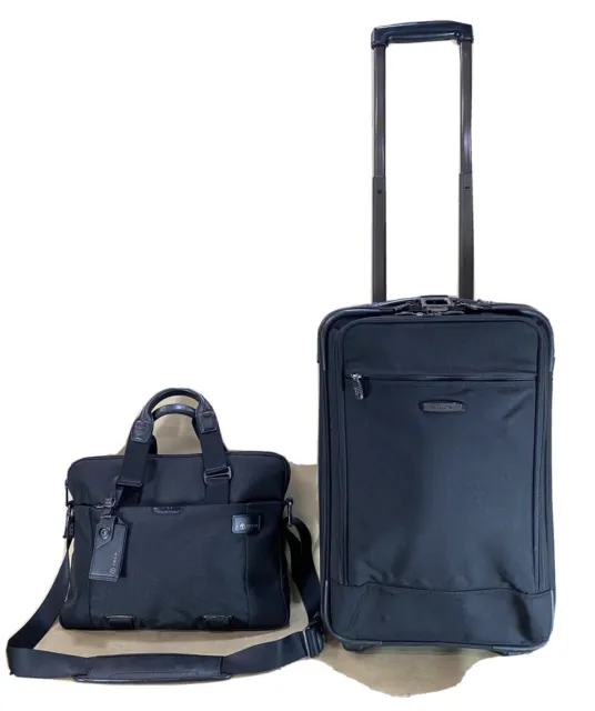 Used DAKOTA by Tumi Black 20" Upright Wheeled Suitcase & 15” T-tech Briefcase