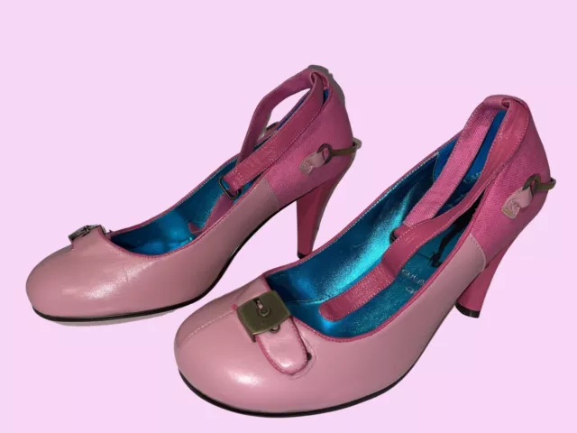 2 tonalità rosa vintage tacchi a scelta irregolare tacchi Mary Jane fibbie e speroni 8/41