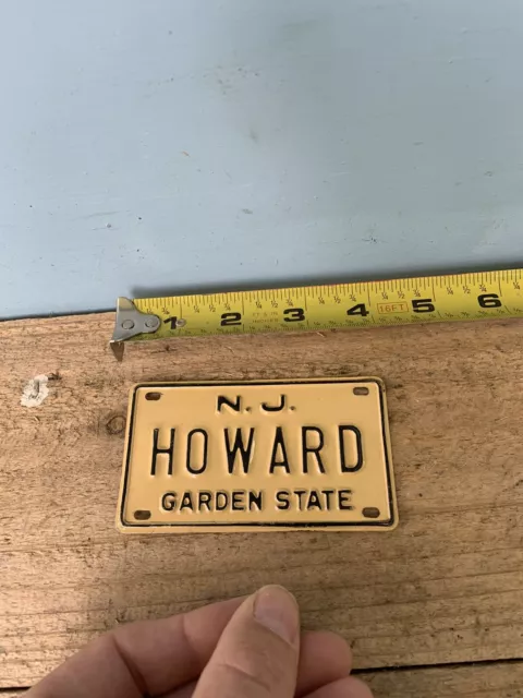 NEW JERSEY Bike License Plate “HOWARD”-Schwinn Stingray,Mongoose BMX Collector
