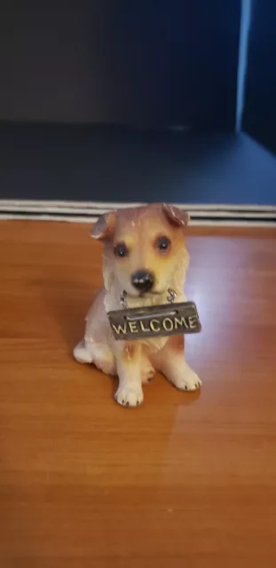 Collie Dog Welcome Sign Figurine