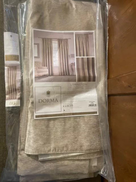 Curtains (2nd pair of 2) Dorma Lymington Cream Lined W 117cm (46”) X D 137cm 54”