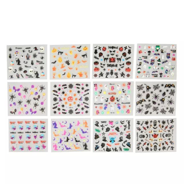 24pcs Halloween Nail Art Stickers Auto-adhésifs DIY Nail Art Decals 3