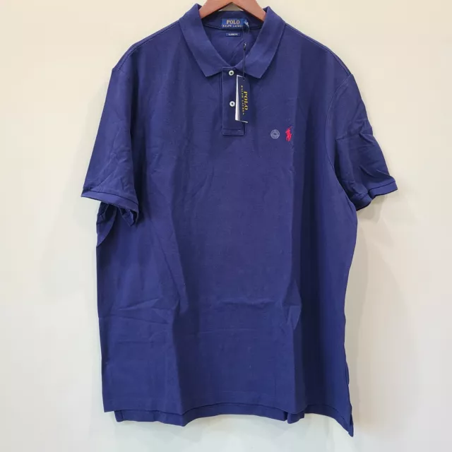Polo Ralph Lauren Mens Classic Fit Polo Shirt Size XXL Navy Blue Short Sleeve
