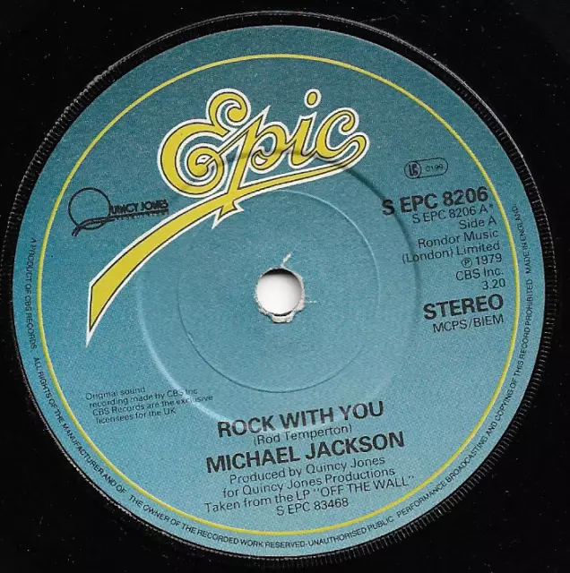 MICHAEL JACKSON - ROCK WITH YOU / GET ON THE FLOOR - 80s POP 7" - MJ below