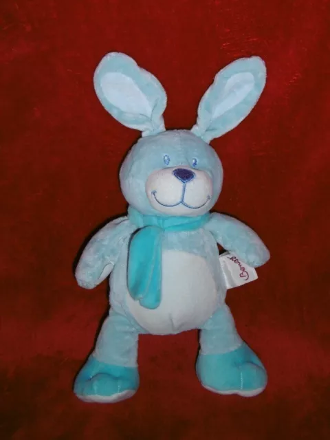 Doudou Peluche Bengy Chien Bleu Blanc Echarpe 30 cm Neuf
