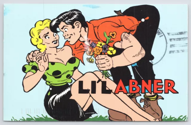 Comics~Man Giving Girl Flowers Lil Abner By Al Capp~Vintage Postcard