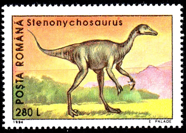 Rumänien postfrisch MNH Tier prähistorisch Dinosaurier Stenonychosaurus / 907