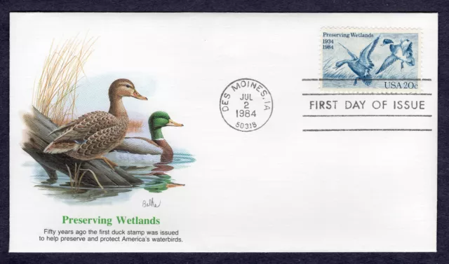 1984 Stamp #2092 Preserving Wetlands FDC Fleetwood