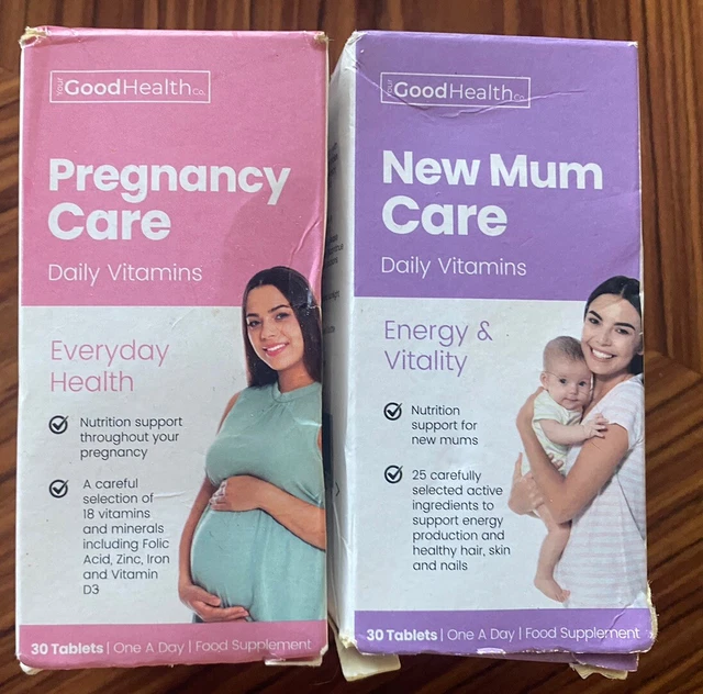PREGNANCY CARE DAILY Vitamins 30 Tablets & New Mum Energy & Vitality £2