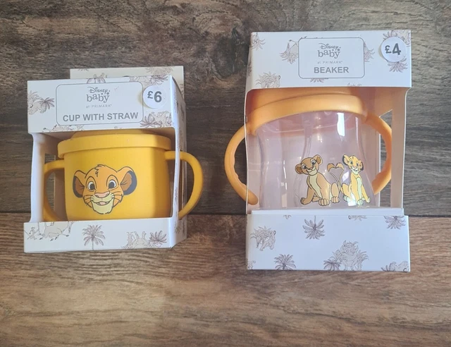 Vaso y taza con paja Disney Baby Primark Rey León nuevo