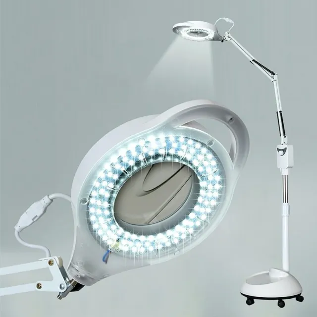 220V Beauty Salon LED Cold Light Magnifying Glass Nail Tattoo Floor Beauty Lamp