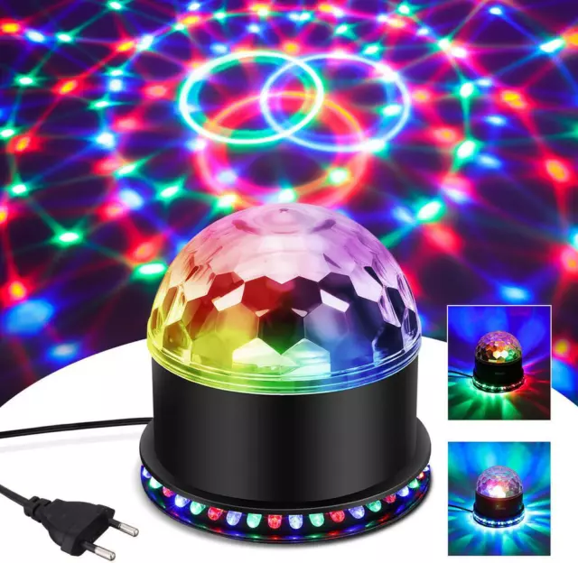 LED RGB Discokugel Kinder Discolicht Musikgesteuert Disco Lichteffekt Partylicht