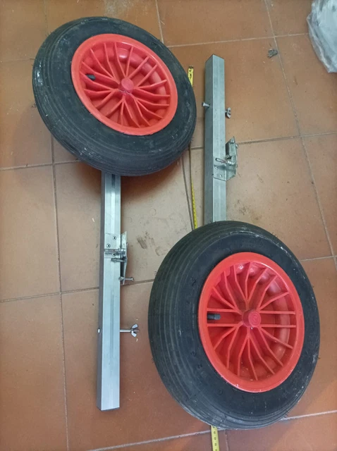 Coppia Ruote Sfilabili Varo Alaggio Gommone Barca - Diametro 36 Cm - 180 Kg