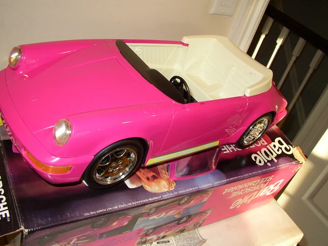 Barbie Doll Porsche 911 Cabriolet 1992 w box LN 1991 Hot Pink Mattel convertible
