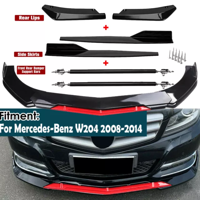 Front Rear Bumper Lip Spoiler Splitter Body Kit Side Skirt For Mercedes W204 C25