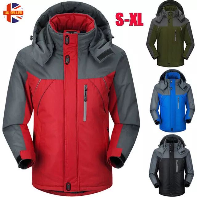 Mens Winter Warm Fleece Jacket Coats Lining Thick Waterproof Mountain Jackets UK