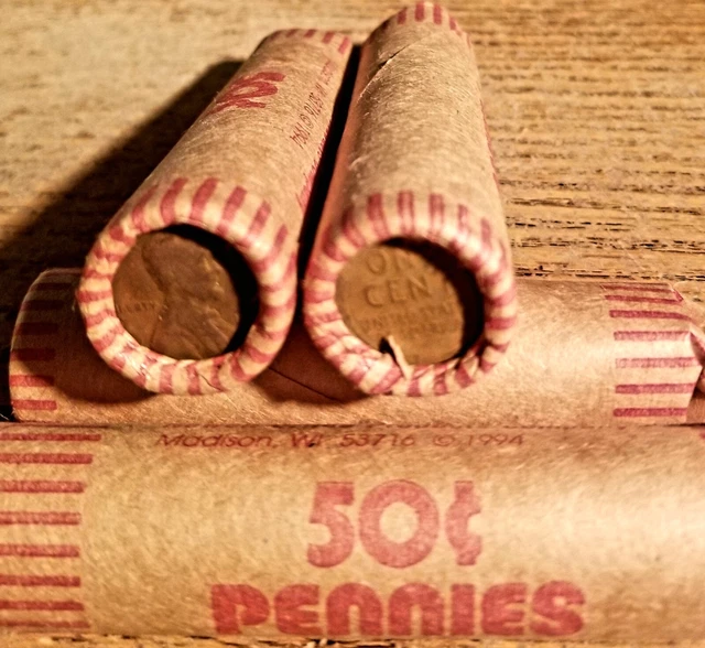 Unsearched Rolls Lincoln Cent Wheat Pennies Before 1959 One Roll