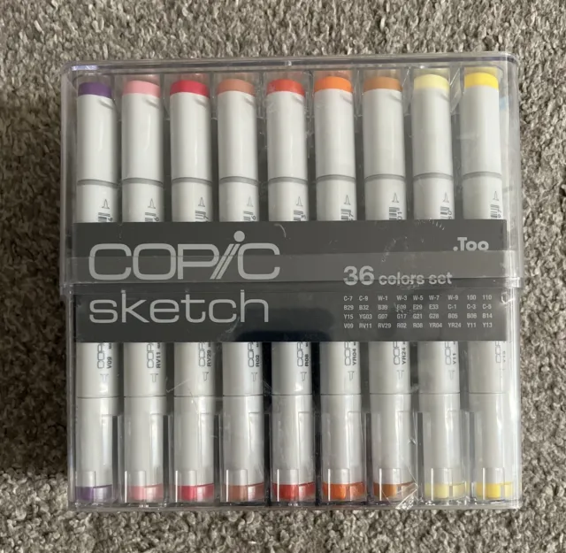 COPIC SKETCH Marker Pens Dual Tip - 36 Basic Colour Set - Brand New Sealed