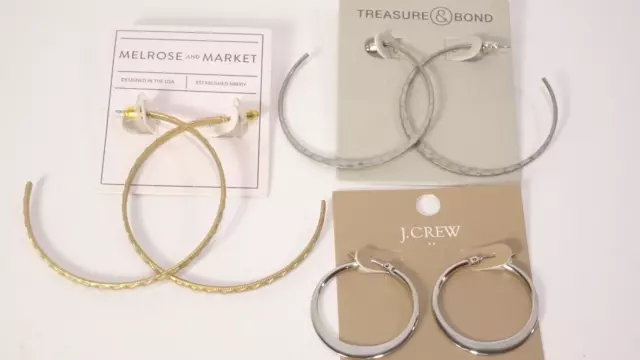 Nordstrom Melrose and Market Treasure and Bond J.Crew Womens Hoop Earring Set 3