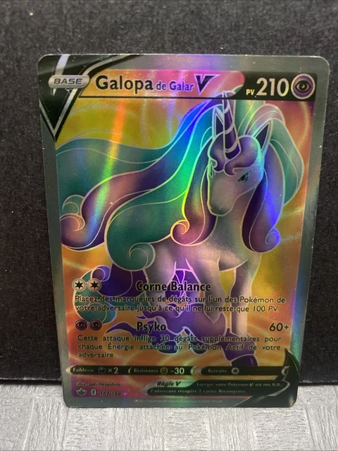 carte Pokemon Galopa de Galar V 167/198 PSA 10 EB06 - Règne de Glace