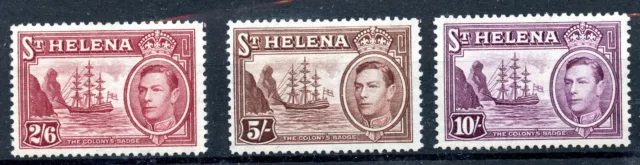 St Helena KGVI 1938 sg 131/140 set incl 8d Olive green - MH to 4d  - rest  -MNH