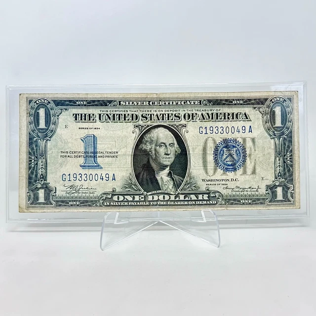 Very Nice - Fr. 1606 1934 $1 One Dollar “Funnyback” Silver Certificate
