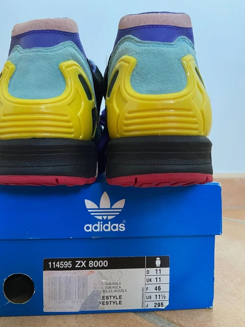 Rare Adidas Zx 8000 Aqua /Sun /Black Sz11,5Us /46 Eur 2005 Leather 2