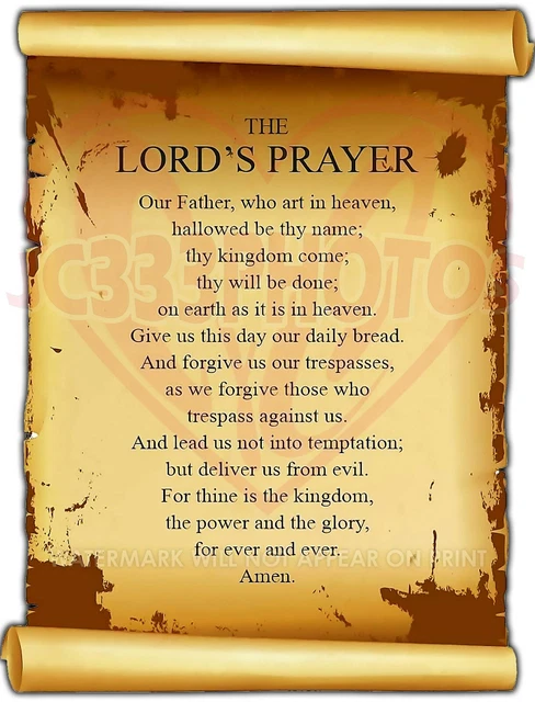 JESUS CHRIST THE Lords Prayer God Father Son Spirit 8.5X11 Photo ...