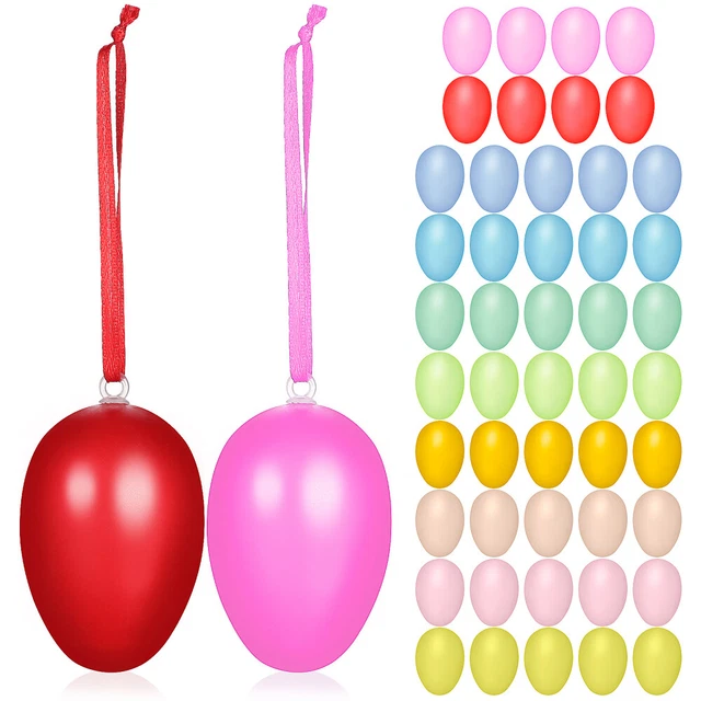 50 pz uova di Pasqua con cordini uova false per riempitivo cesto artigianale pittura fai da te