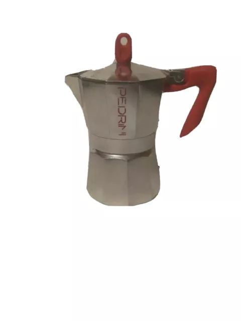 Pedrini Espresso Stove Top Coffee Maker Continental Percolator Single Cup Red