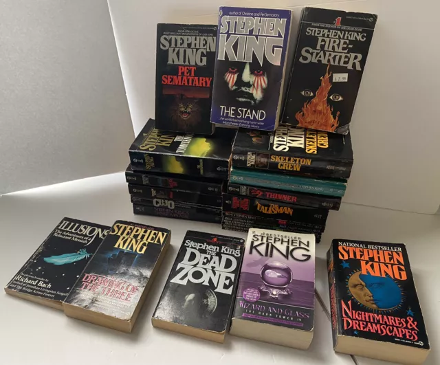 Stephen King PB Signet Lot Cujo Illusions The Stand Dead Zone Thinner Firestarte