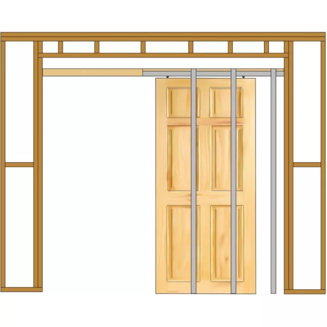 Pocket Door Kit - 915 x 2032mm Max Door Size - Cut To Suit - 120mm Finished Wall