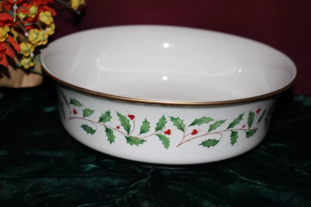 Lenox HOLIDAY Gold Round Serving Bowl NEW with tags USA ivory color gold rim