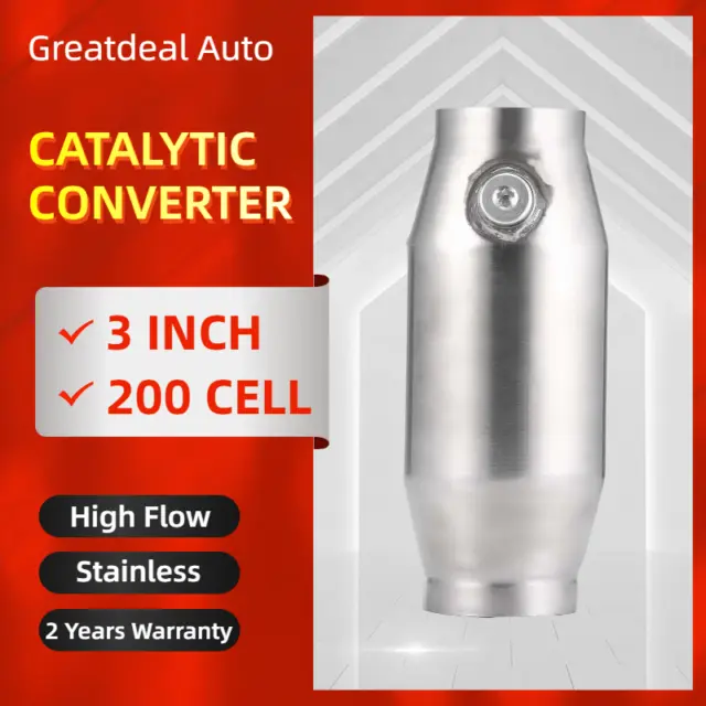 Catalytic Converter 3" 200 Cell Weld High Flow Stainless Steel Round Universal