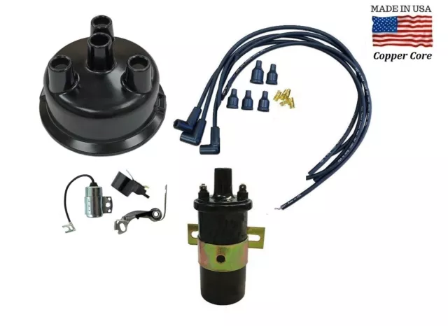 Distributor Ignition Tune up kit & 12V Coil for John Deere 1020 1520 3 Cylinder