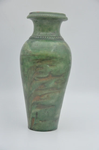 Vase terre cute émallé ntéreur et extéreur Sgnature à dentfer Vase terre cute émallé ntéreur et extéreur Sgnature à dentfer