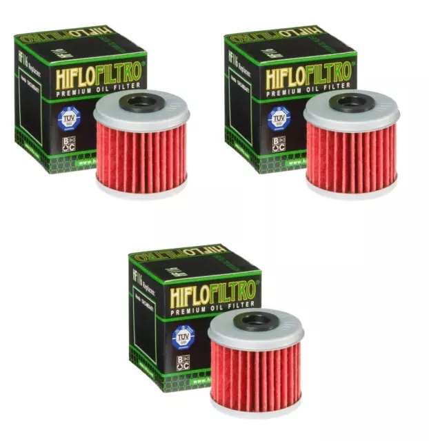 3 X Hiflo Filtro Olio HF116