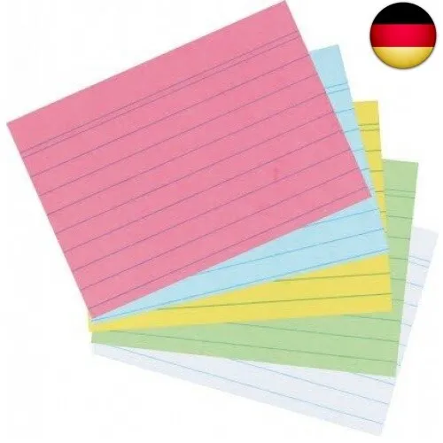 Herlitz - Karteikarten A8 liniert farbig sortiert Großpackung 1000St