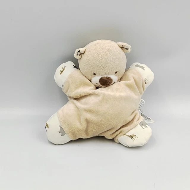 Doudou semi plat ours beige blanc BOUTCHOU BOUT'CHOU - 32774
