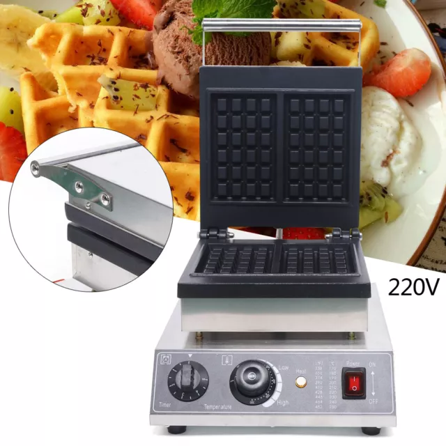 Doppia Waffle Maker commerciale CUCINA PROFESSIONALE ANTIADERENTE PIASTRA 1500W