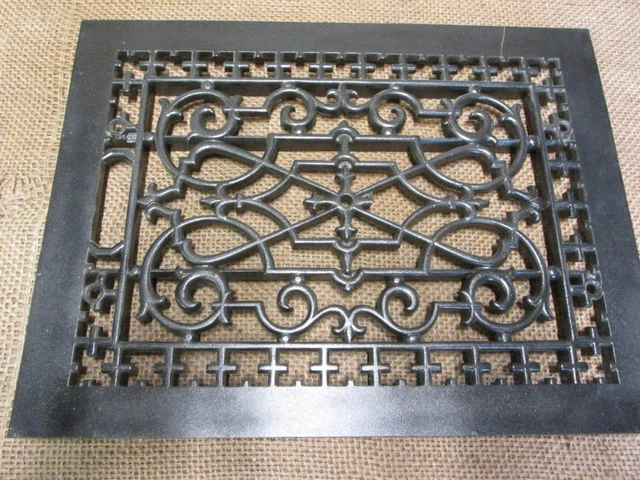 Vintage Cast Iron Register Grate Antique Old Heat Vent Furnace Hardware 10708
