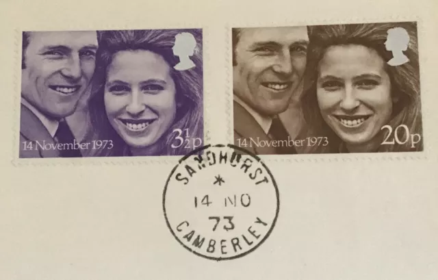 GB QEII 1973 Royal Wedding Embossed Special Delivery FDC Sandhurst CDS Cat £30+ 2